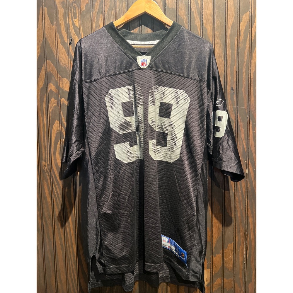 Reebok NFL Oakland Raiders Warren Sapp 99 Jersey Black Mens XL Mesh Football